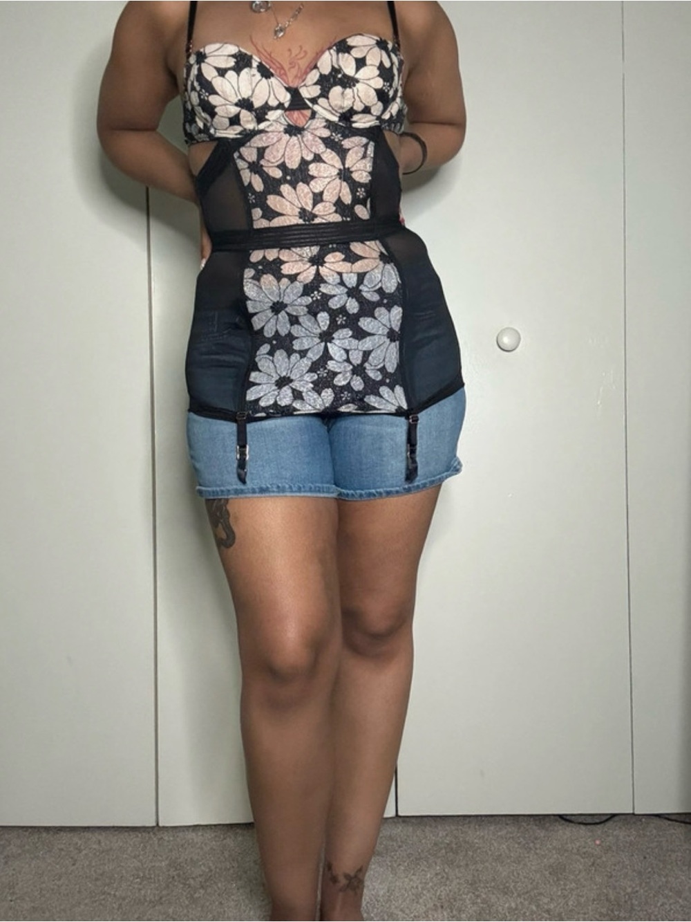 Floral mesh Victoria secret corset